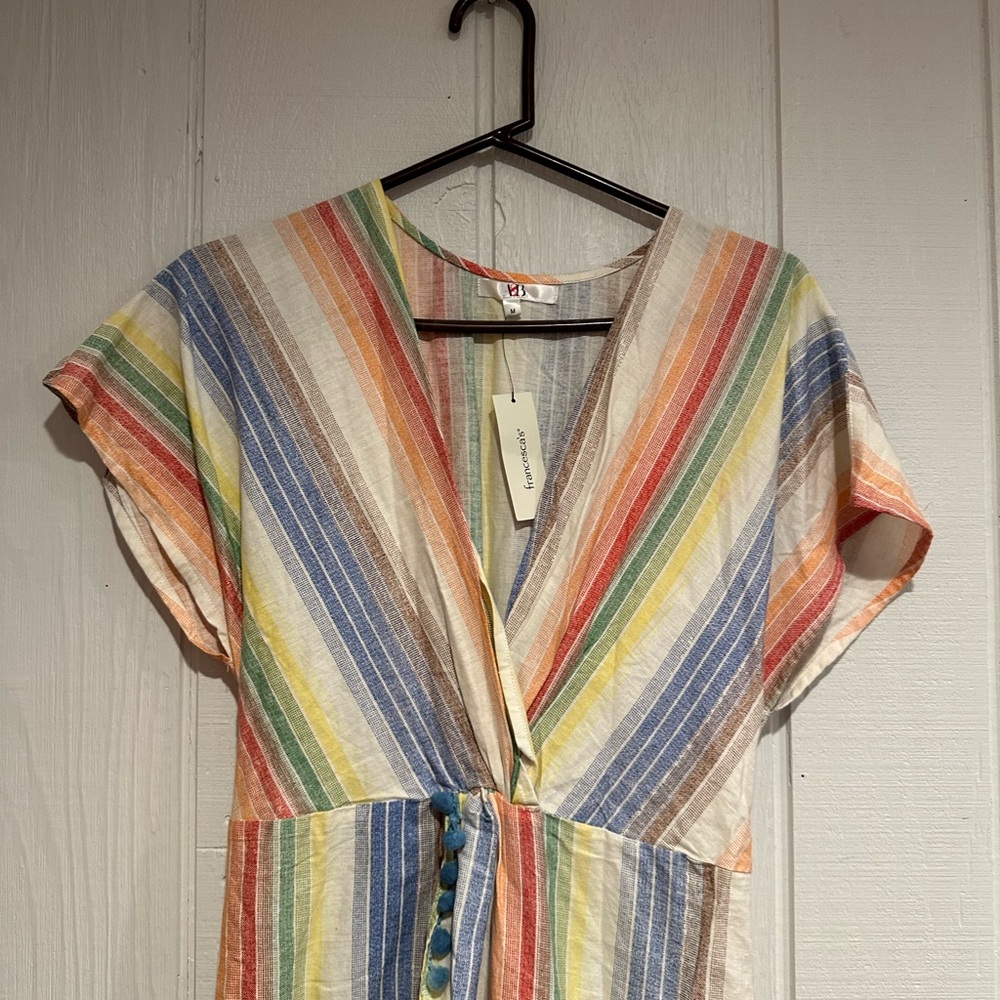 A&B Colorful Striped Wrap Dress View 2
